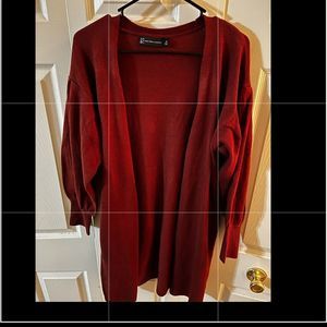 Burnt orange, balloon sleeve Cardigan from NY&COMPANY.  worn once